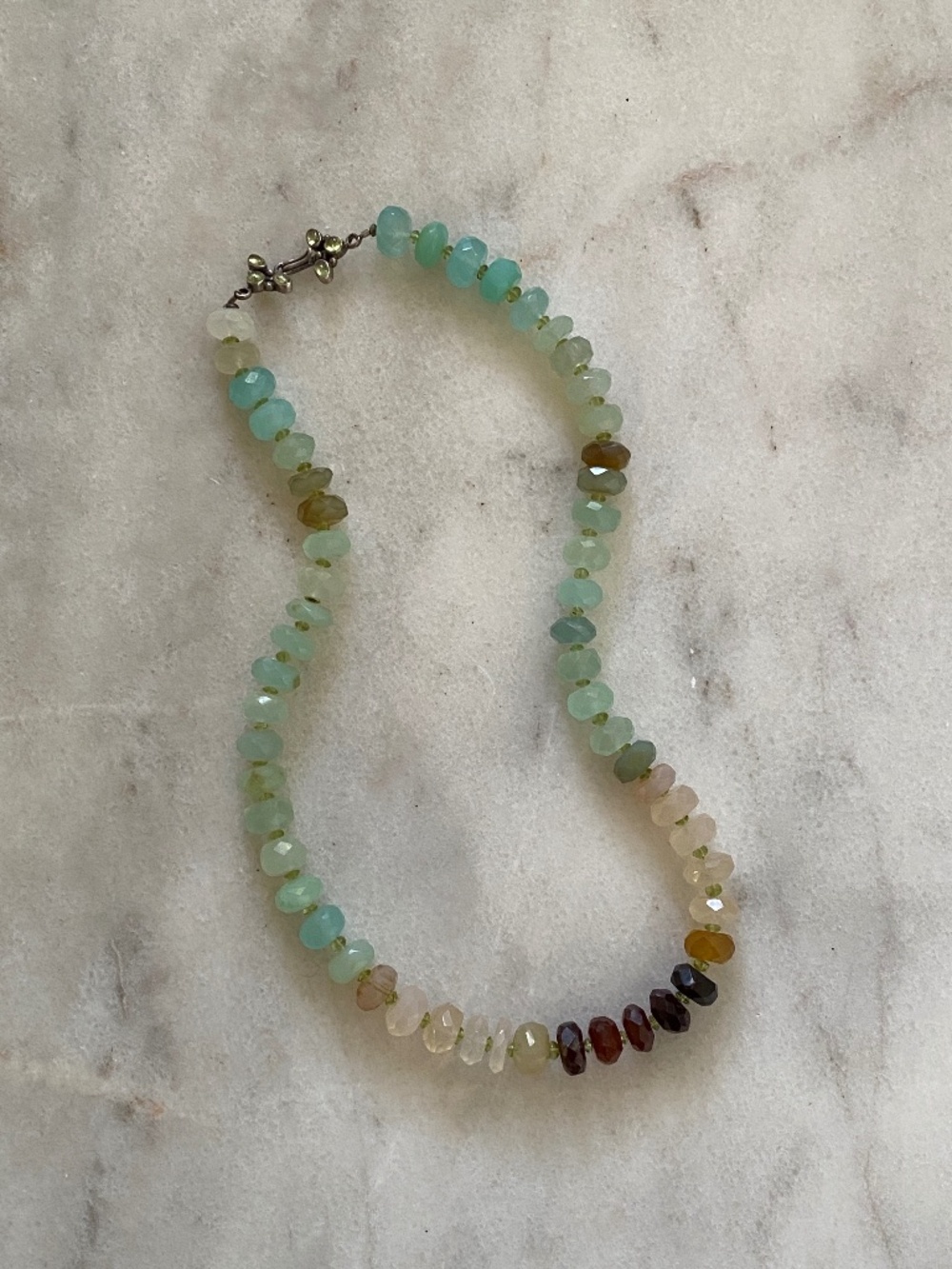 Sterling Silver + chunky gemstone necklace